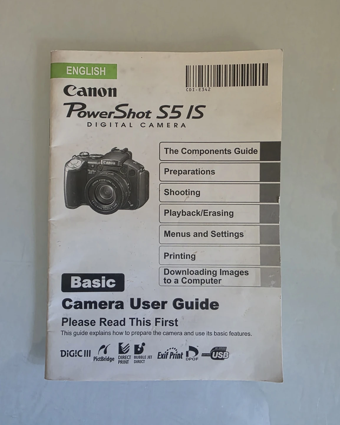 Original Canon PowerShot S5 IS Camera Manual / User Guide