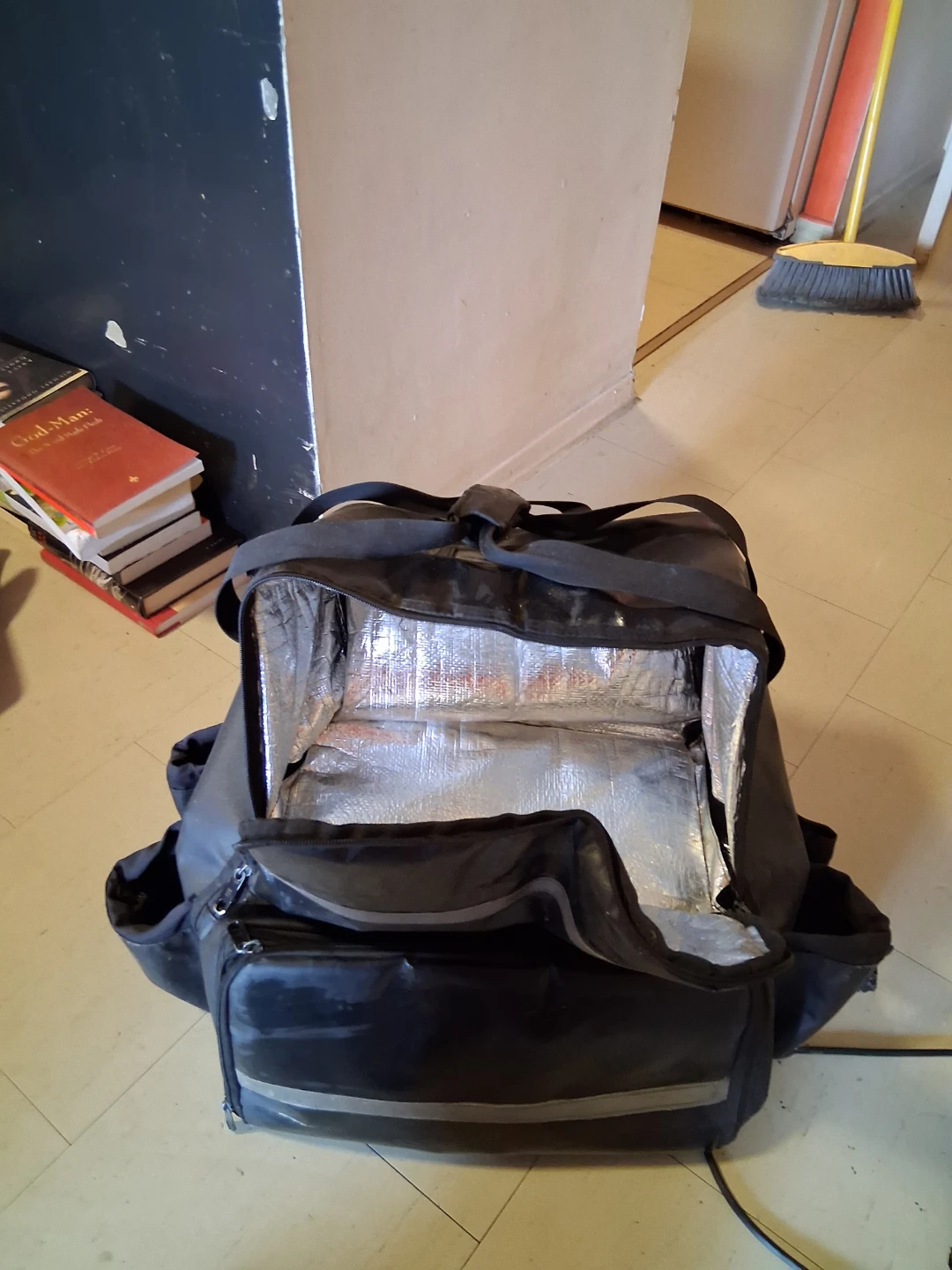 Black Insulated Delivery Backpack