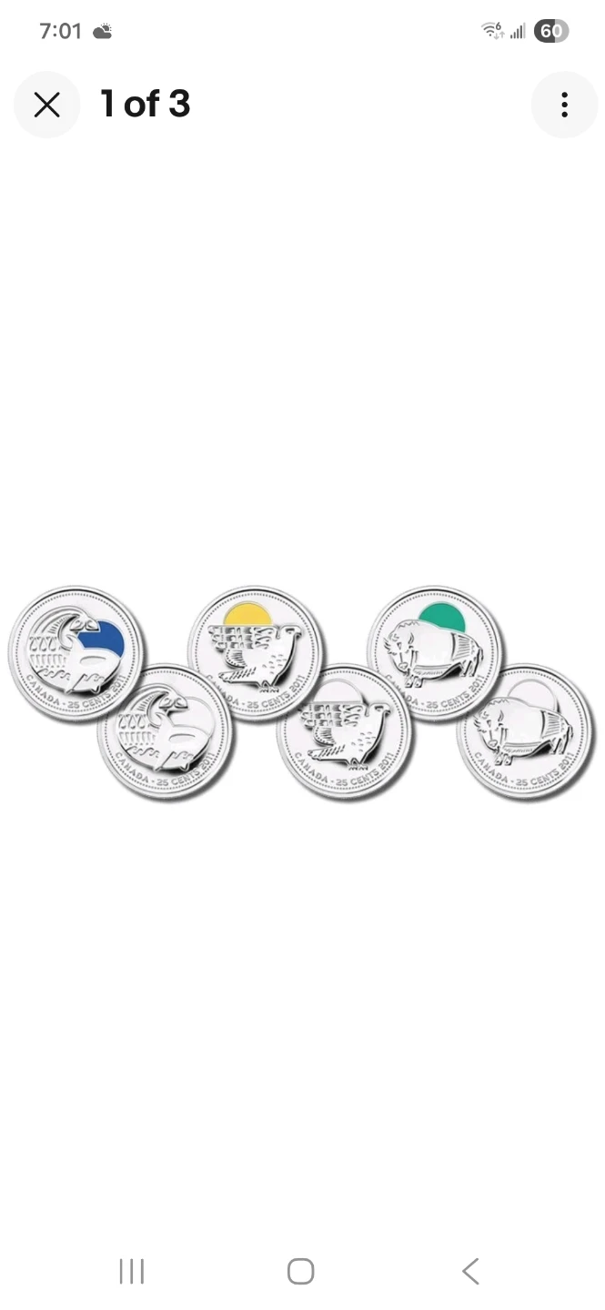 2011 Six Canadian Quarter Coins