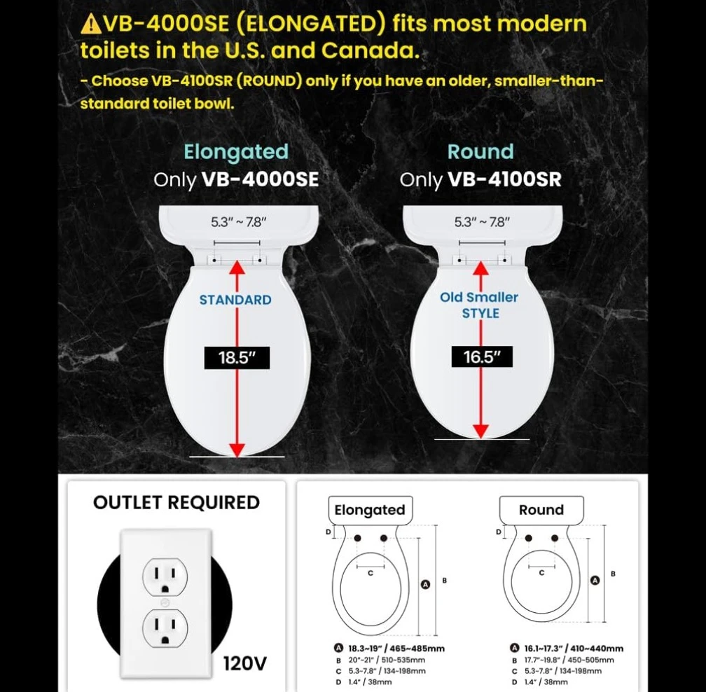 BNIB - VOVO SMART BIDET SEAT - 4000SE & 4100SR - $400 - photo 4