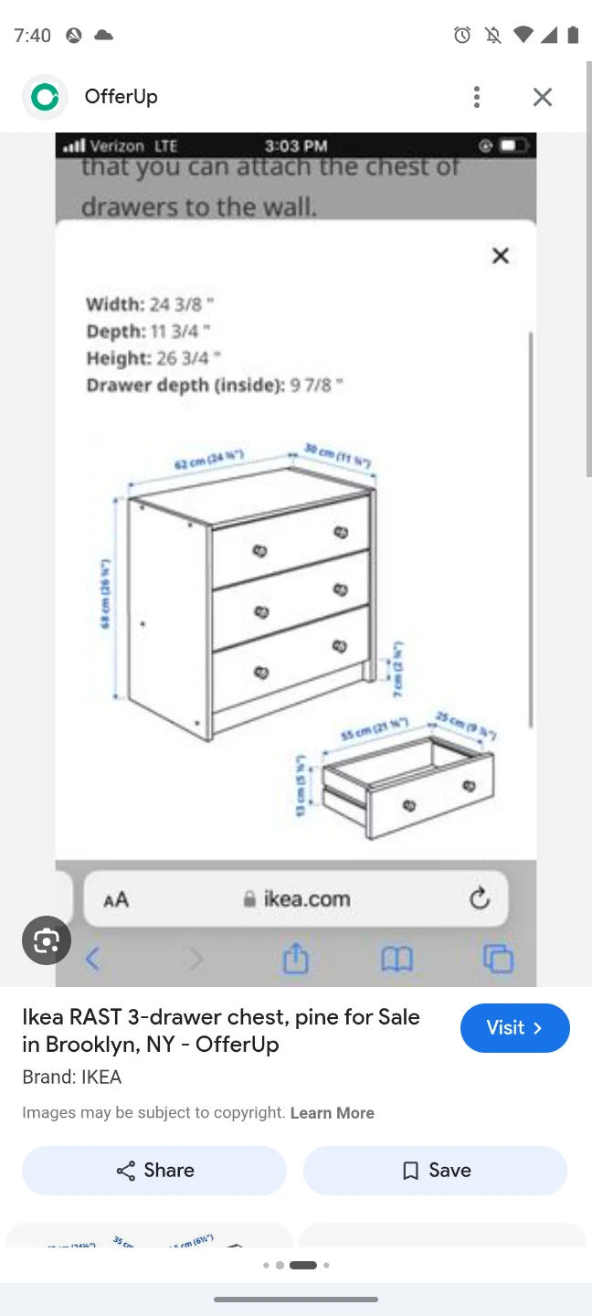 IKEA RAST 3-drawer chest, pine - photo 2