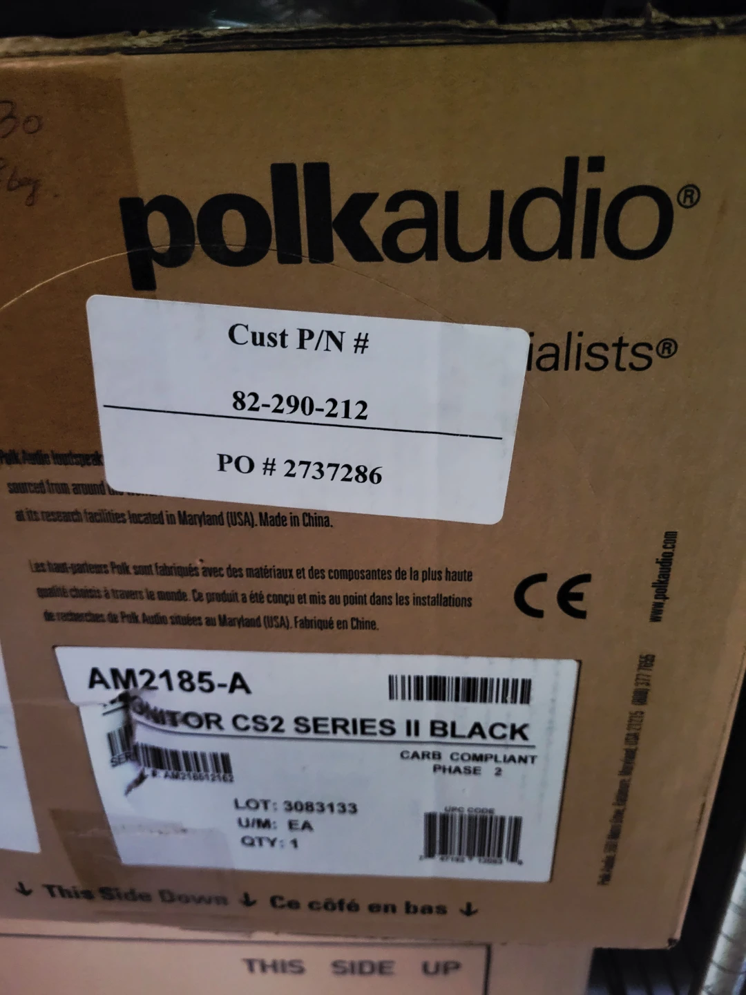 Polk Audio Monitor CS2 Series II Black Center Channel Speaker