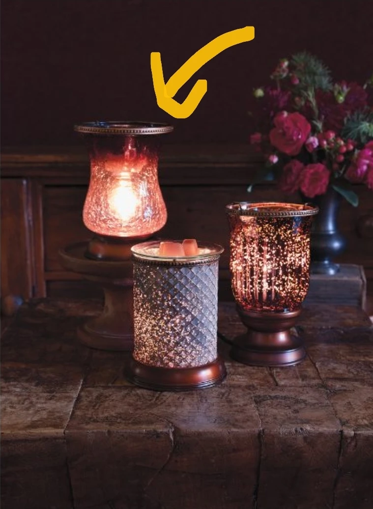 Scentsy Wax Warmer Bronze Crackle Glass