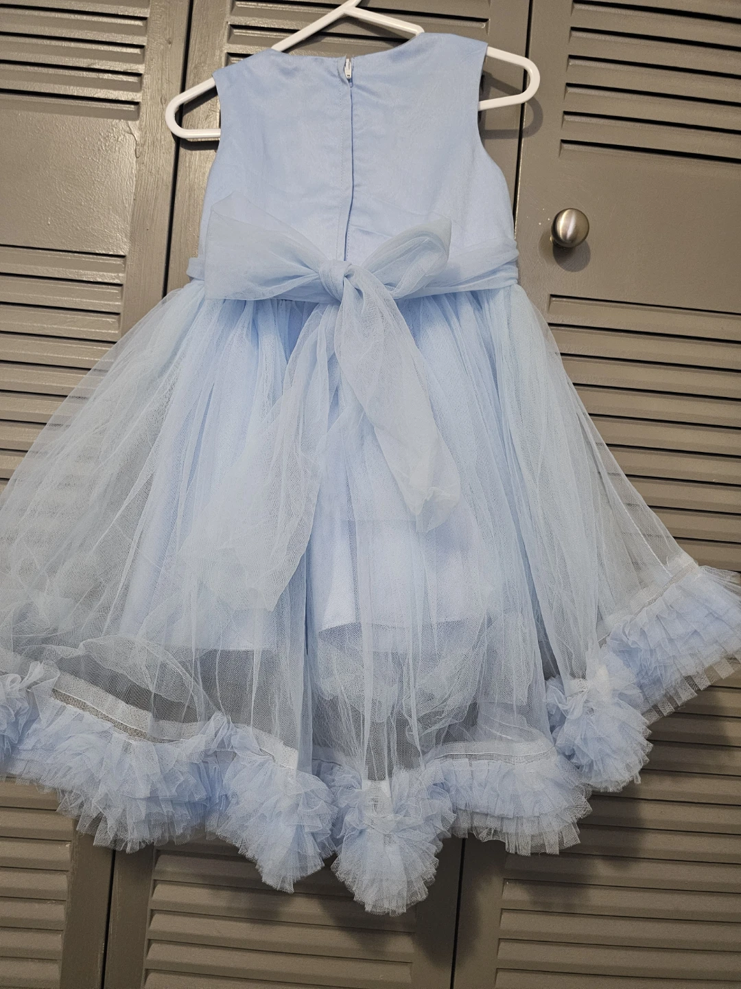 Light Blue Tulle Dress with Flower Detail - photo 2