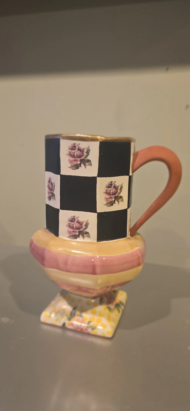 Frank and Mustard Checkered Rose Mug