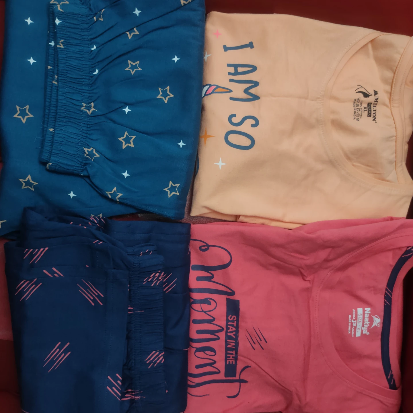 Brand new 2 T-shirts and 2 Pairs of Pajama Pants for womens