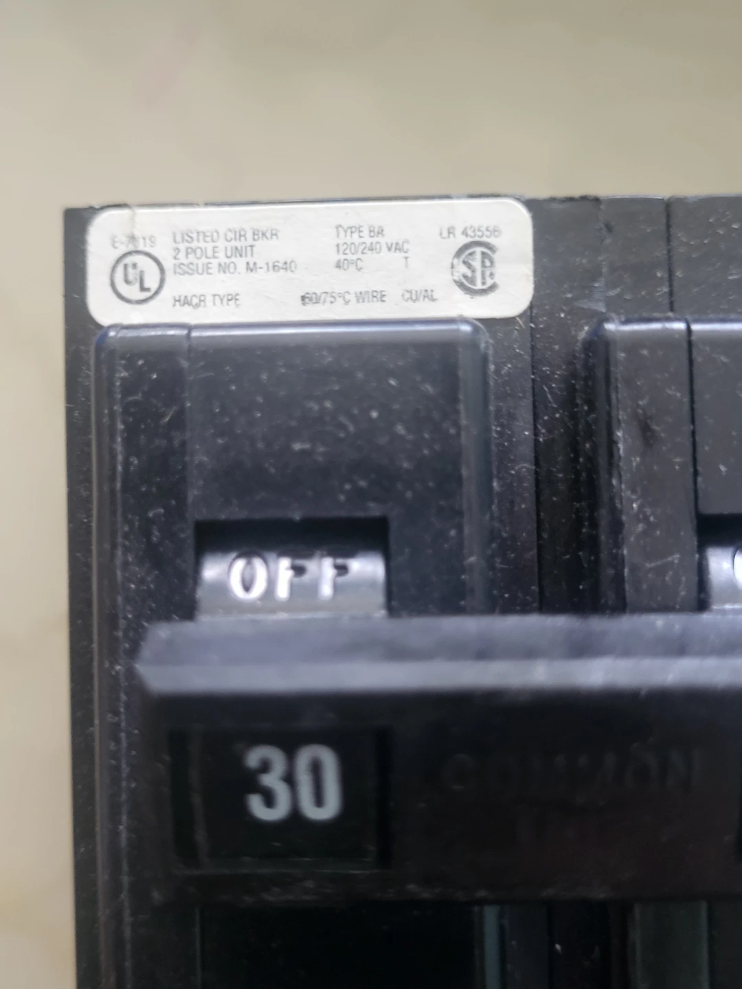 30 Amp 2 Pole Circuit Breaker