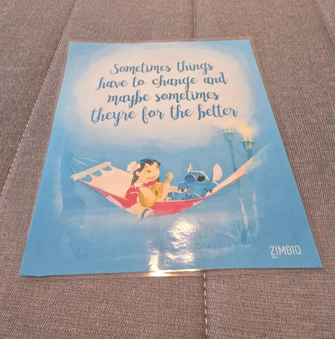 Lilo & Stitch "Sometimes things have to change" quote print