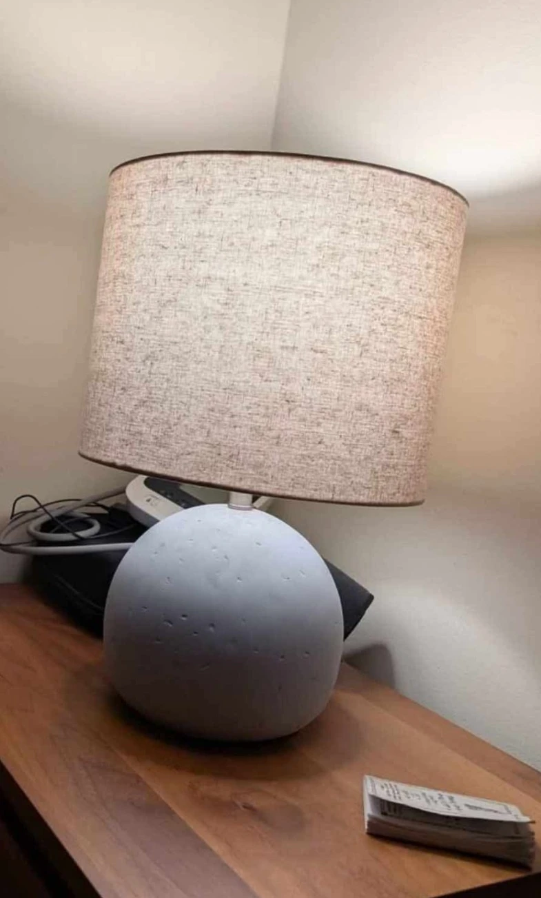 Stone & Beam Industrial Round Concrete Table Desk Lamp