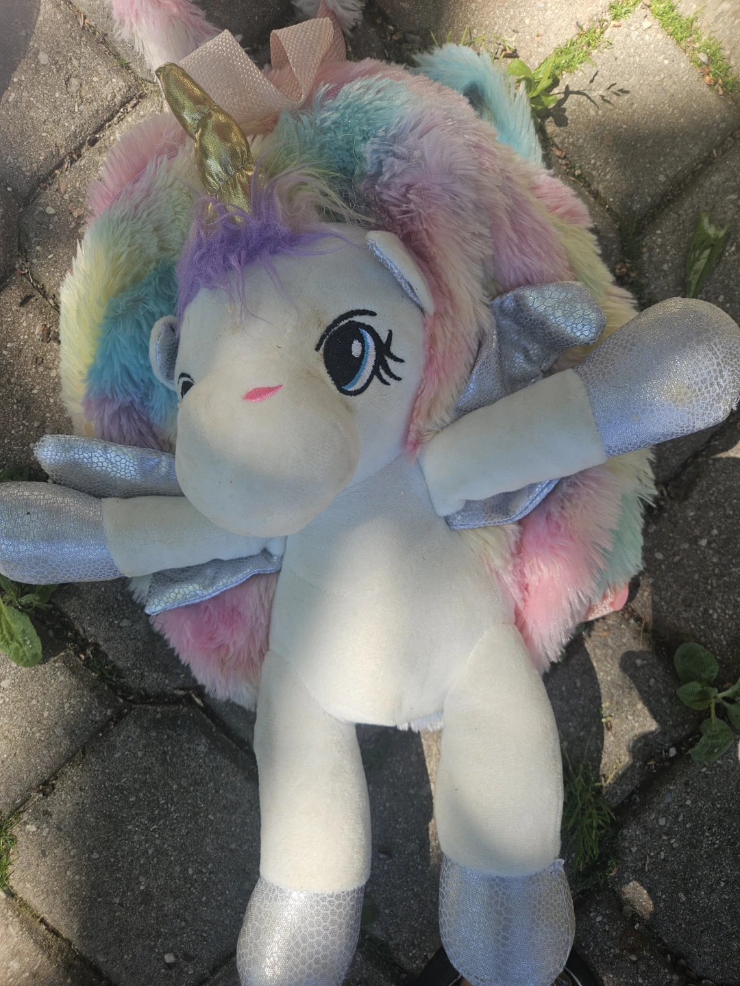 Plush Unicorn Rainbow Backpack - photo 2