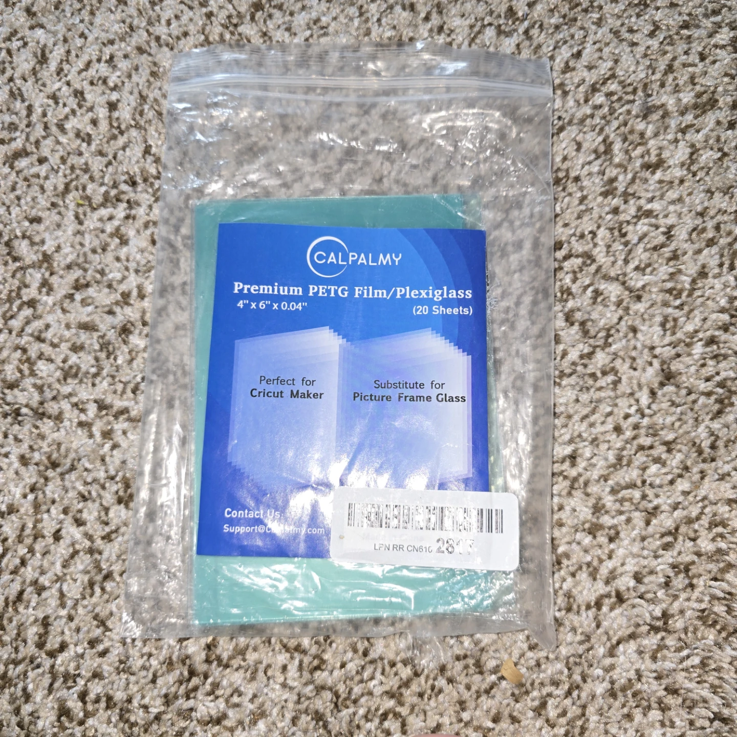 CalPalmy Premium PETG Film/Plexiglass 4" x 6" (20 Sheets)