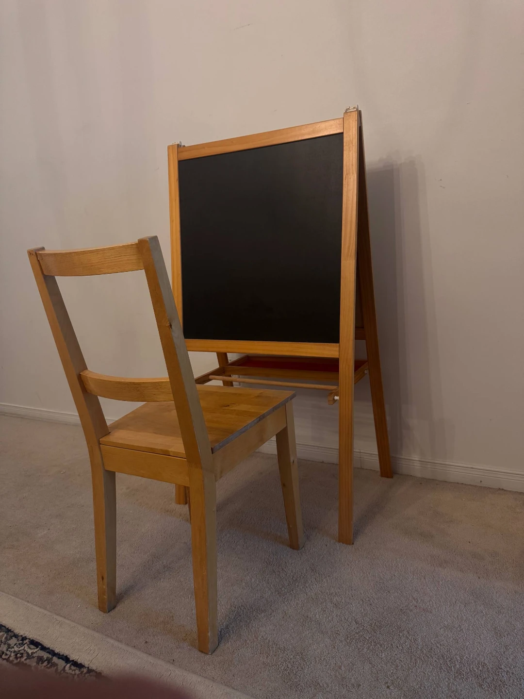 Wooden Easel  Double Side and Chair Set