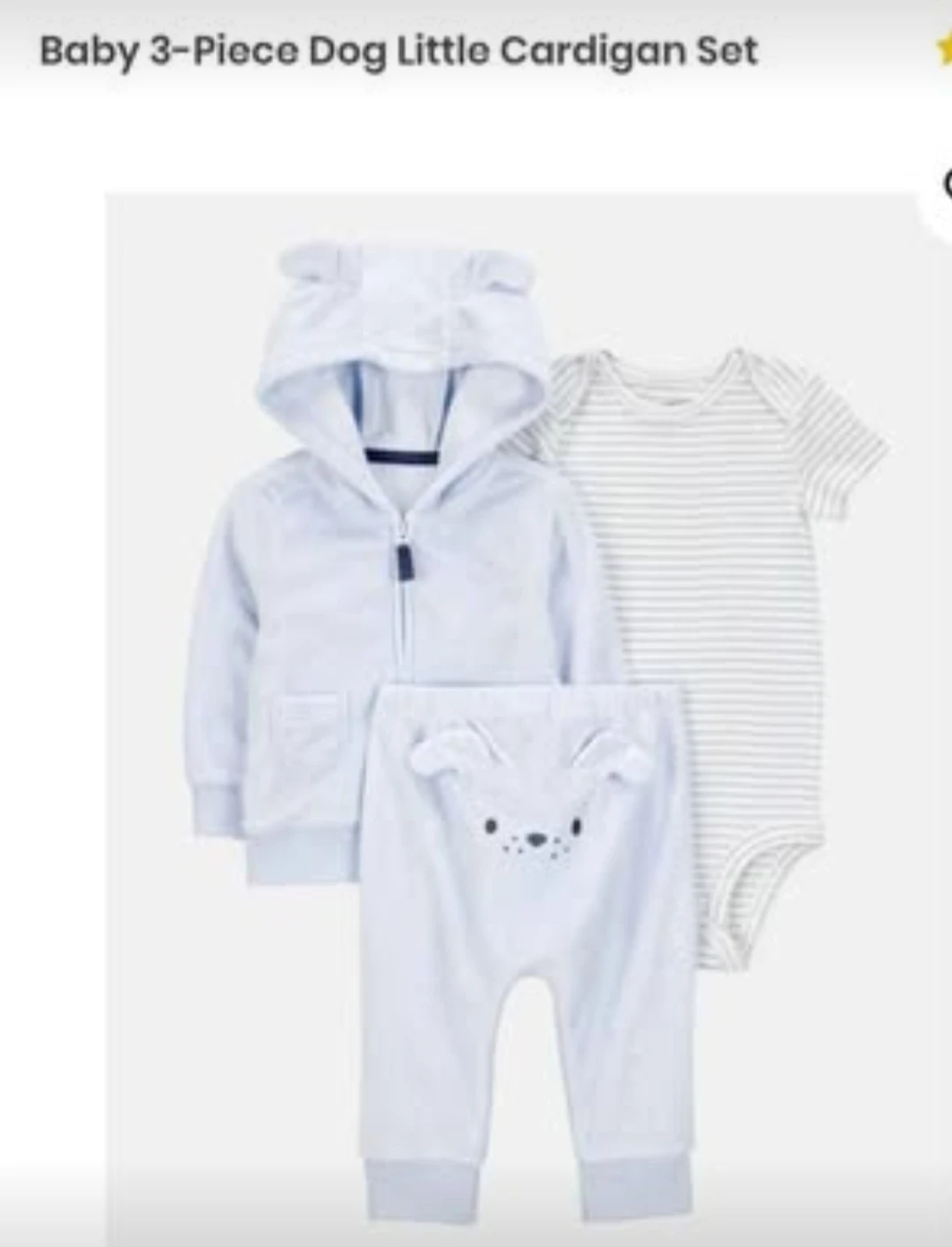 Carter's Baby 3-Piece Little Dog Cardigan Set newborn - photo 2