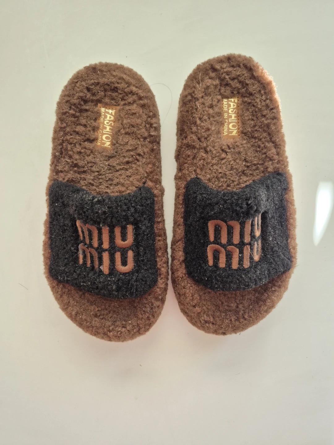Fuzzy Slippers - Brown Size 37 - photo 2