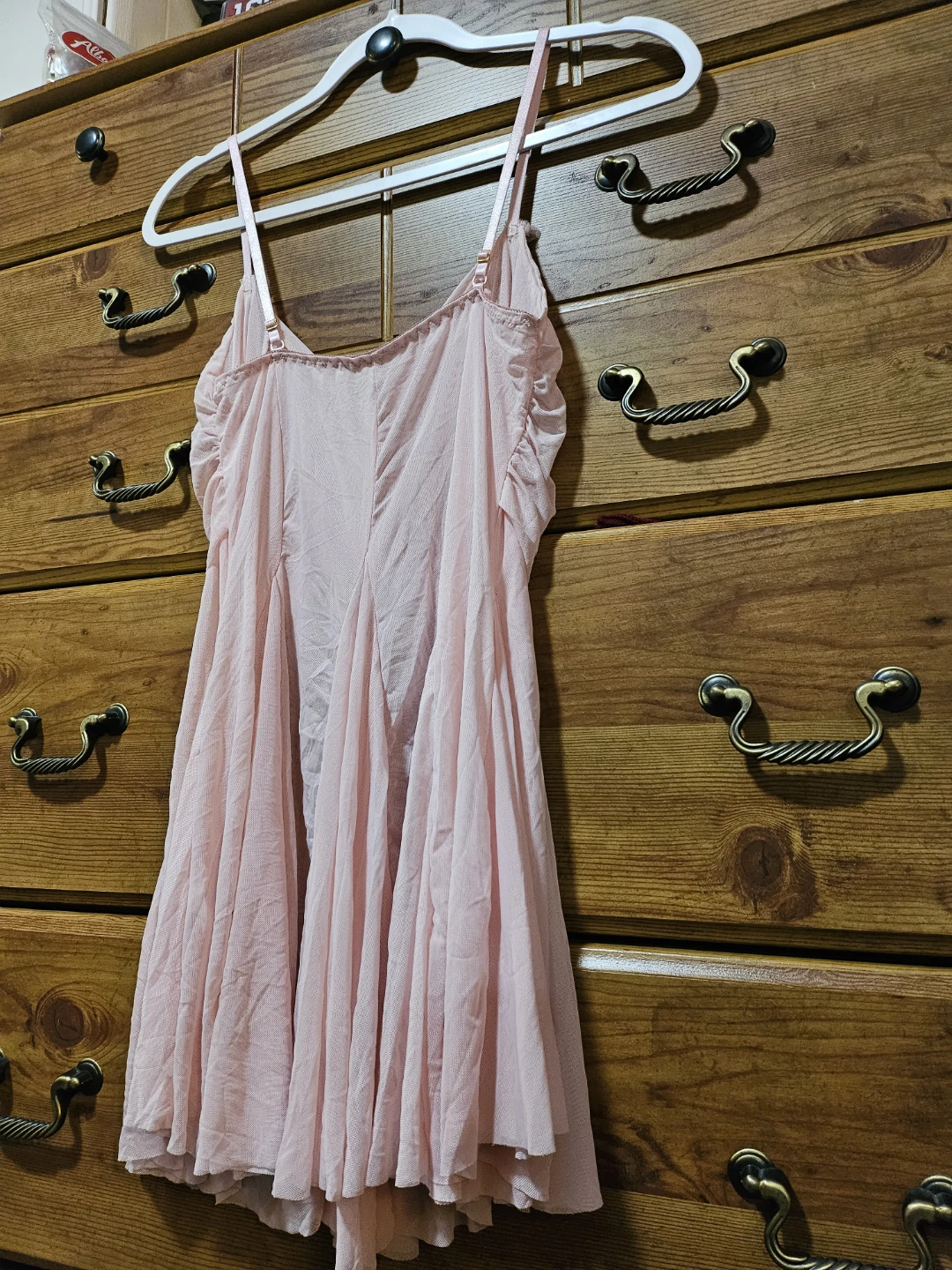 Pink Mesh Babydoll with Rose Embellishments - photo 3