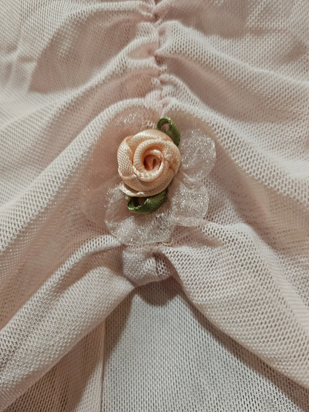 Pink Mesh Babydoll with Rose Embellishments - photo 5