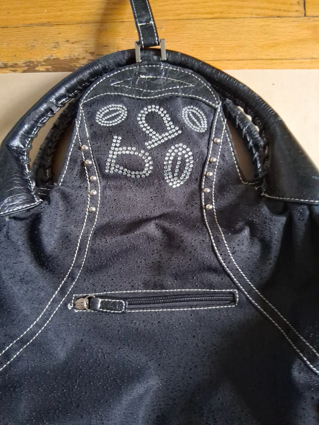 BEBE Black Studded Tote Handbag - photo 5