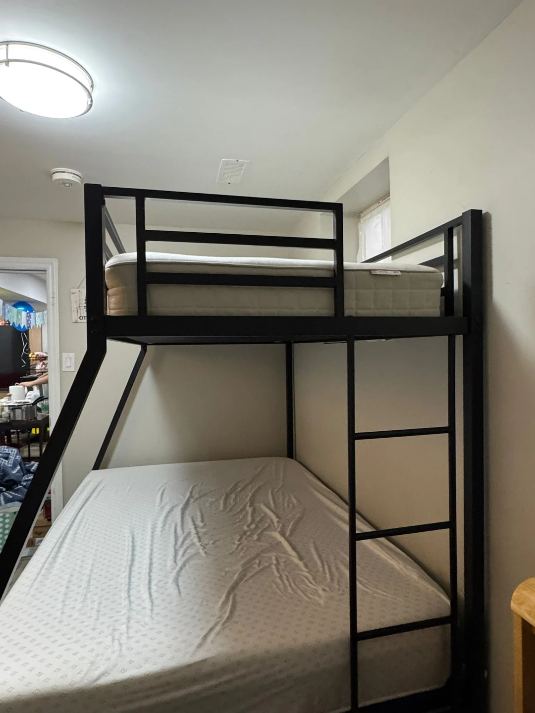 Black Metal Bunk Bed with Mattresses - photo 2