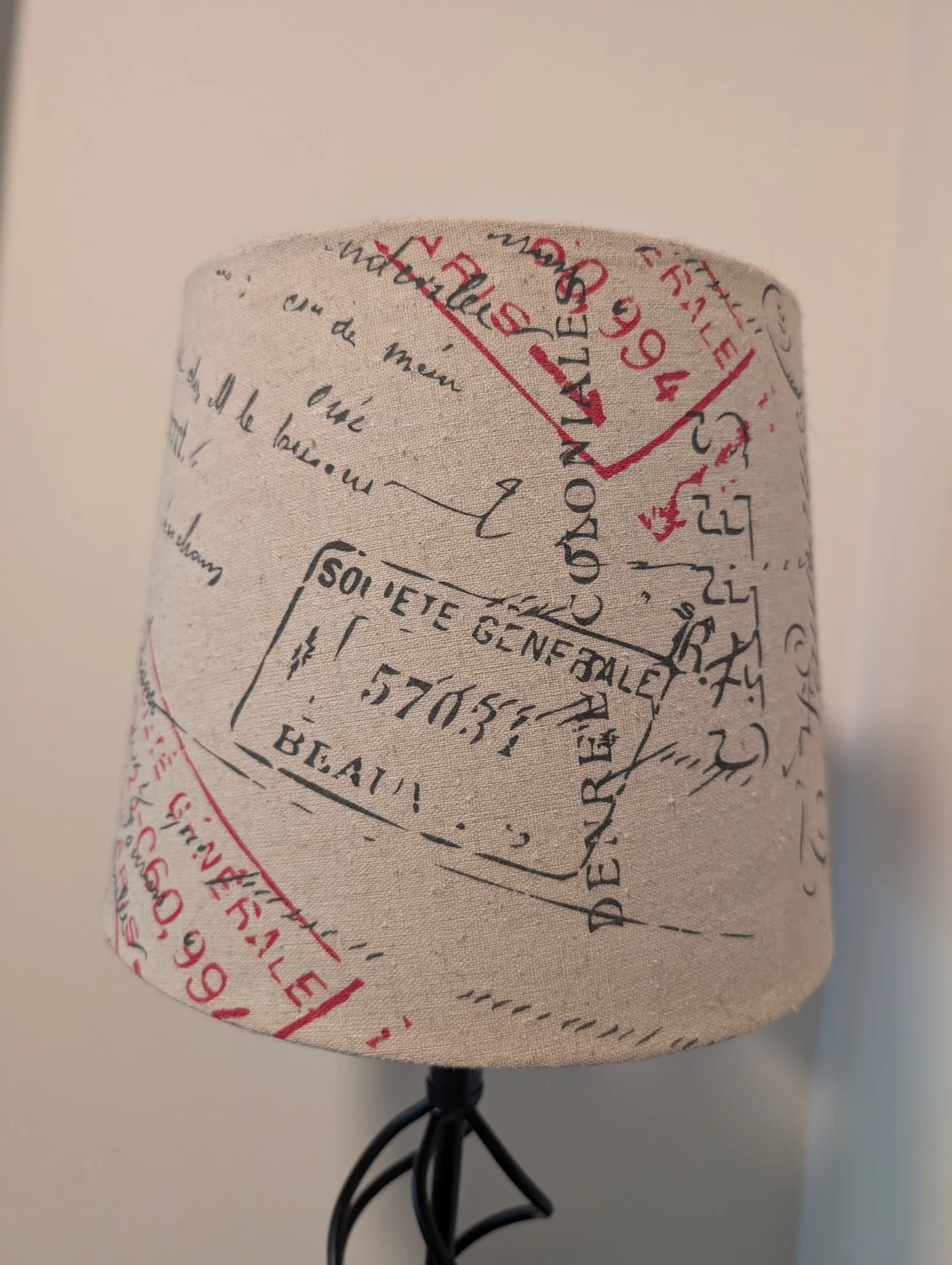 Table Lamp with Vintage Postage Stamp Shade - photo 2