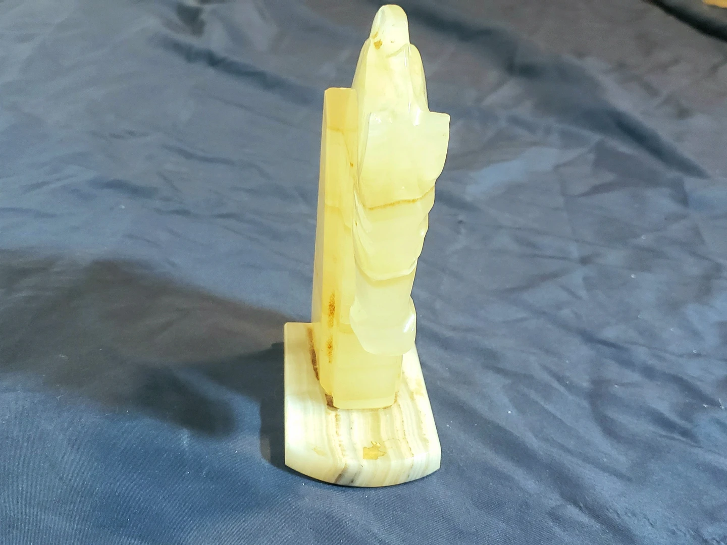 Mid-Century Modern Champagne Colour Marble Horse Head Bookends - photo 3