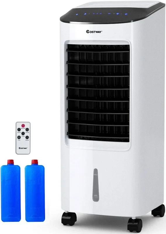 Costway White Air Cooler with Remote and Ice Packs