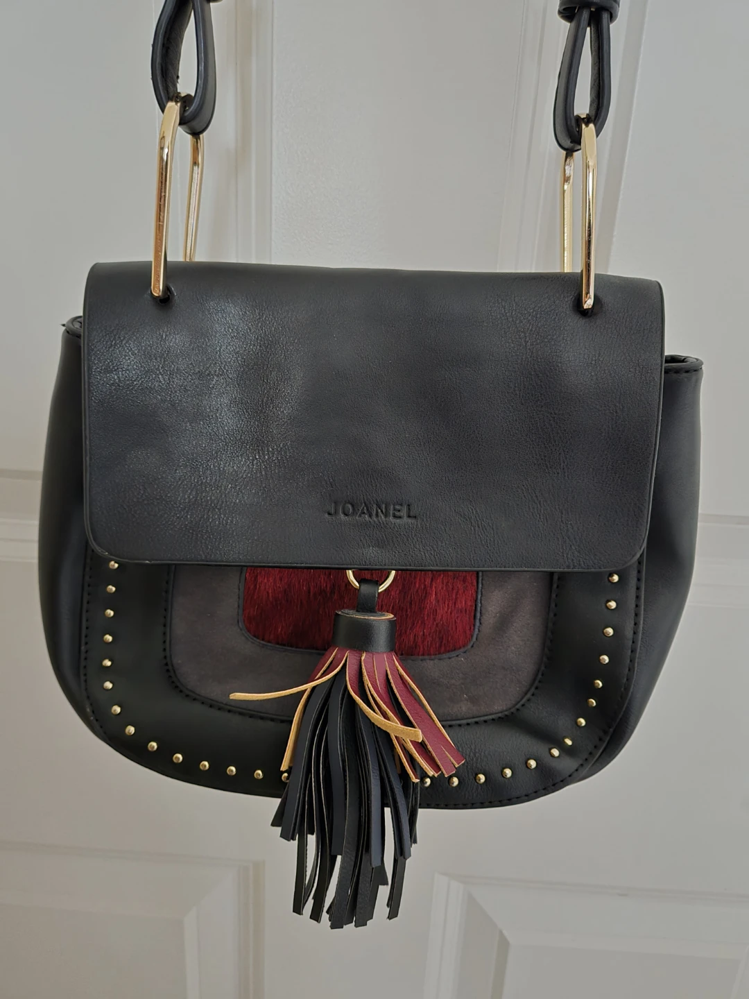 JOANEL Black Crossbody Bag with Tassel