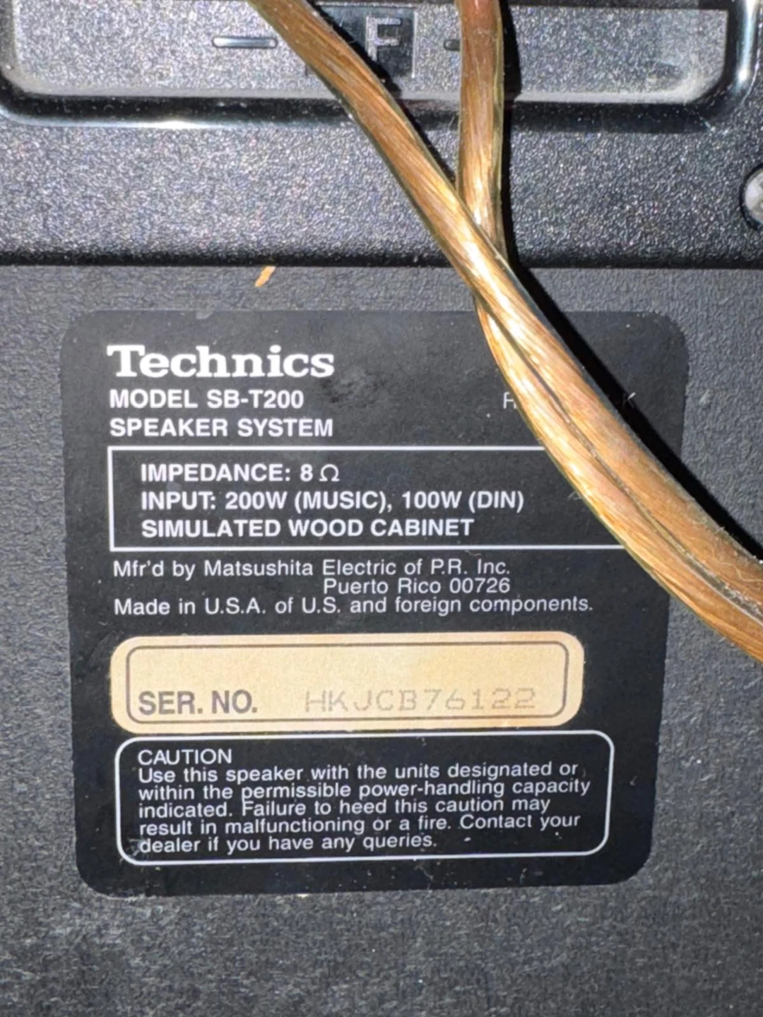 Technics SB-T200 Speaker System - photo 2