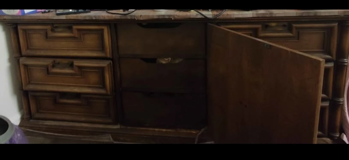 Vintage Wooden Dresser with Cabinet