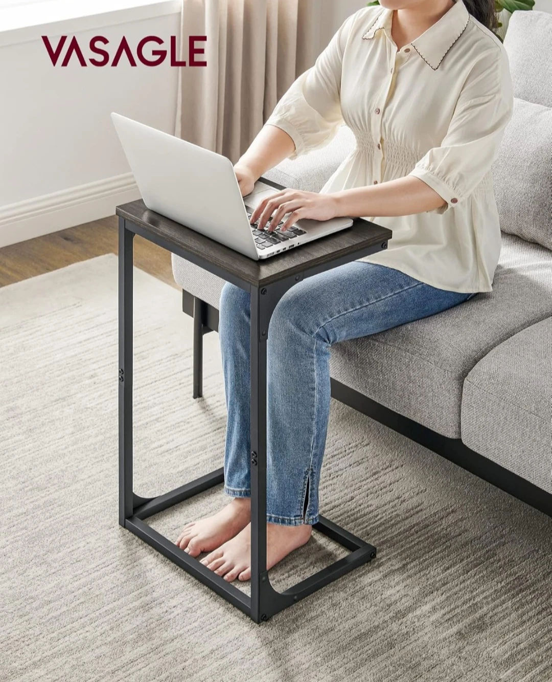 VASAGLE C-Shaped Side Table