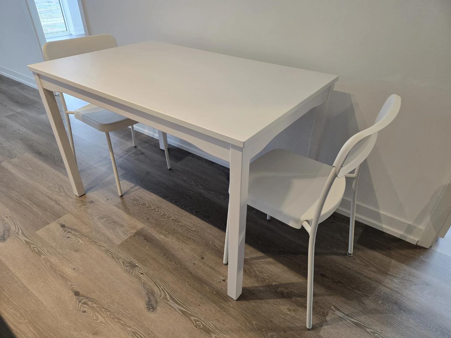White Dining Table with Two Chairs - photo 2