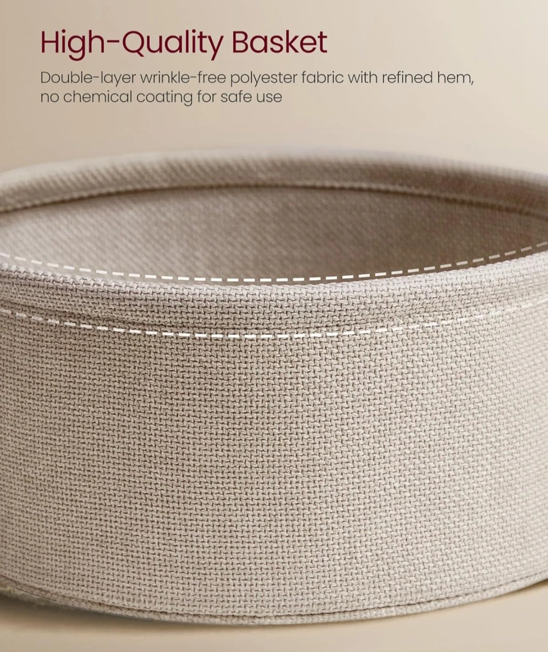 VASAGLE White Round End Table with Storage Basket - photo 5