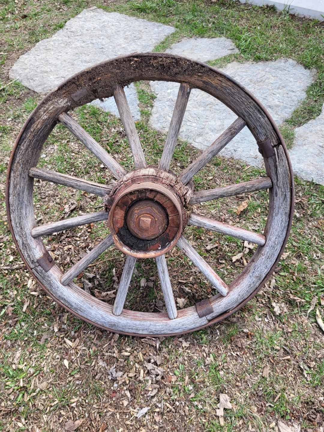Antique Wooden Wagon Wheel