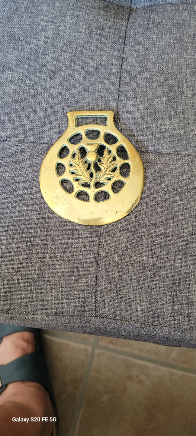 Collection of 4 Vintage Brass Horse Brass Decorations