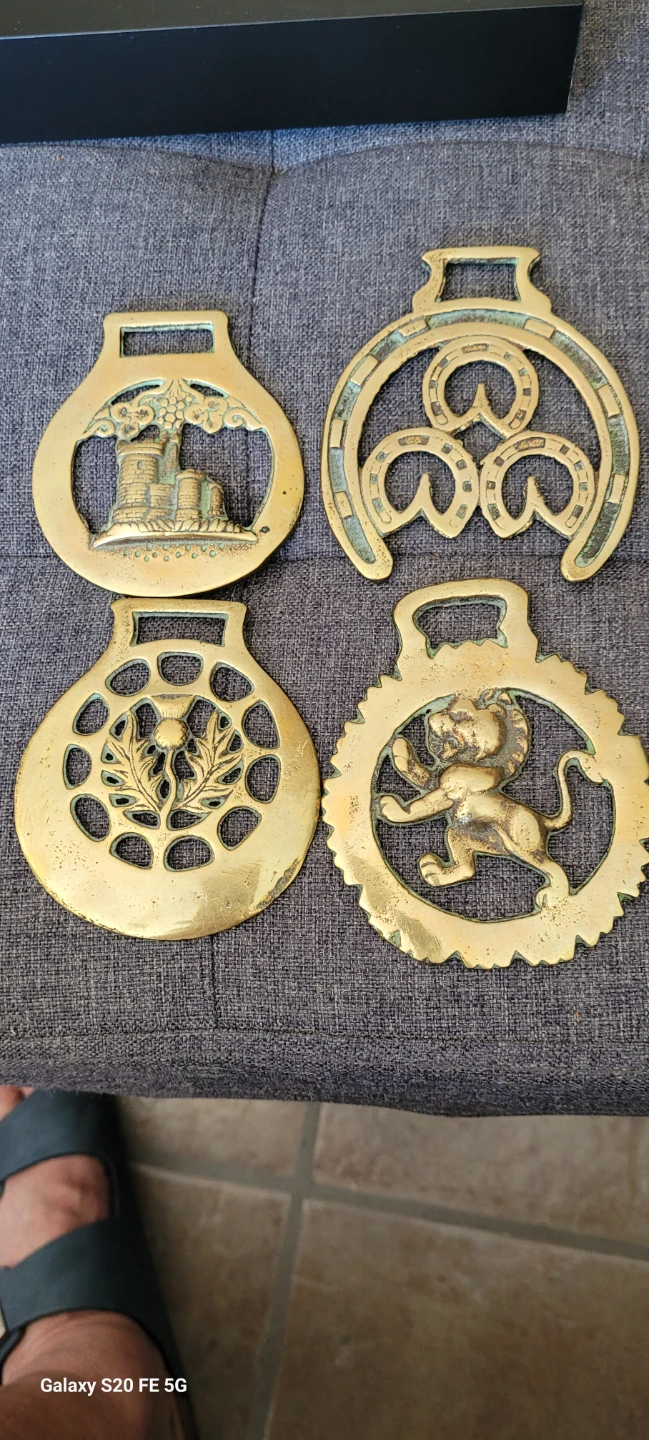 Collection of 4 Vintage Brass Horse Brass Decorations - photo 5