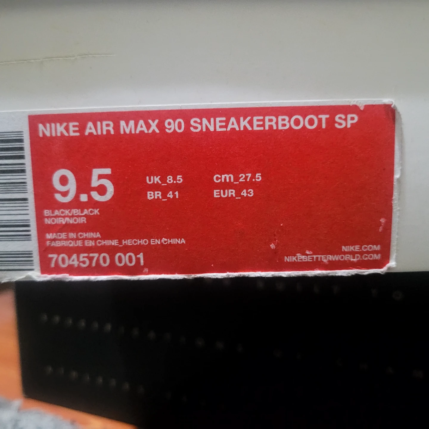 Nike Air Max 90 Sneakerboot SP Black Size 9.5 - photo 5