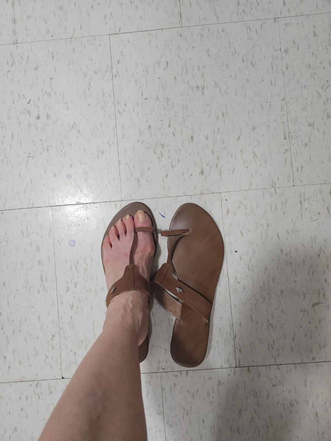 Brown Leather Thong Sandals