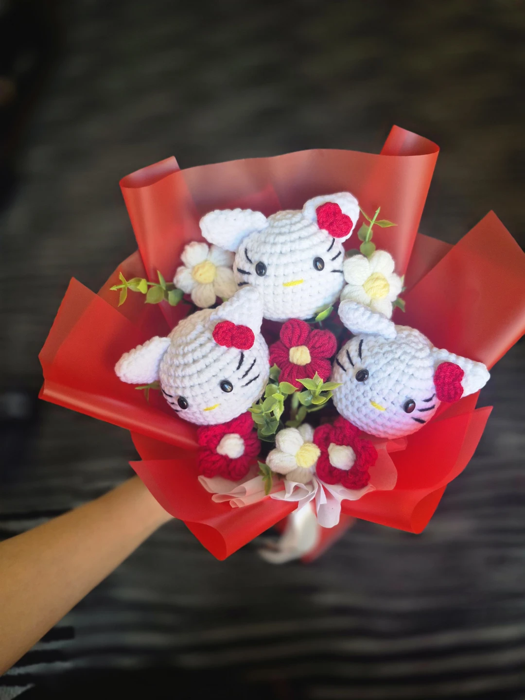 Handmade Crochet Hello Kitty Bouquet