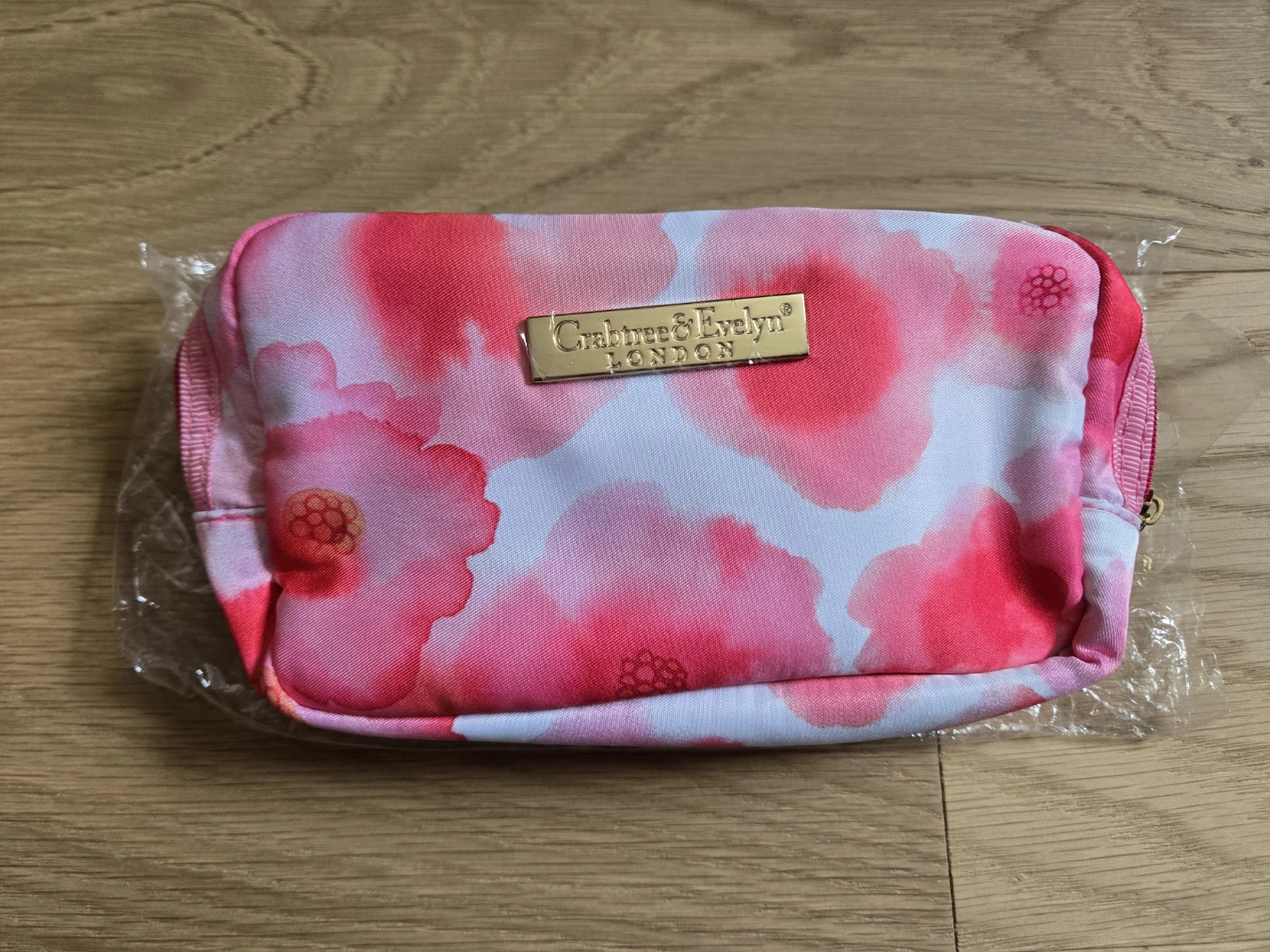 Pink Floral Flower Makeup Pouch Cosmetic Bag Pencil Case