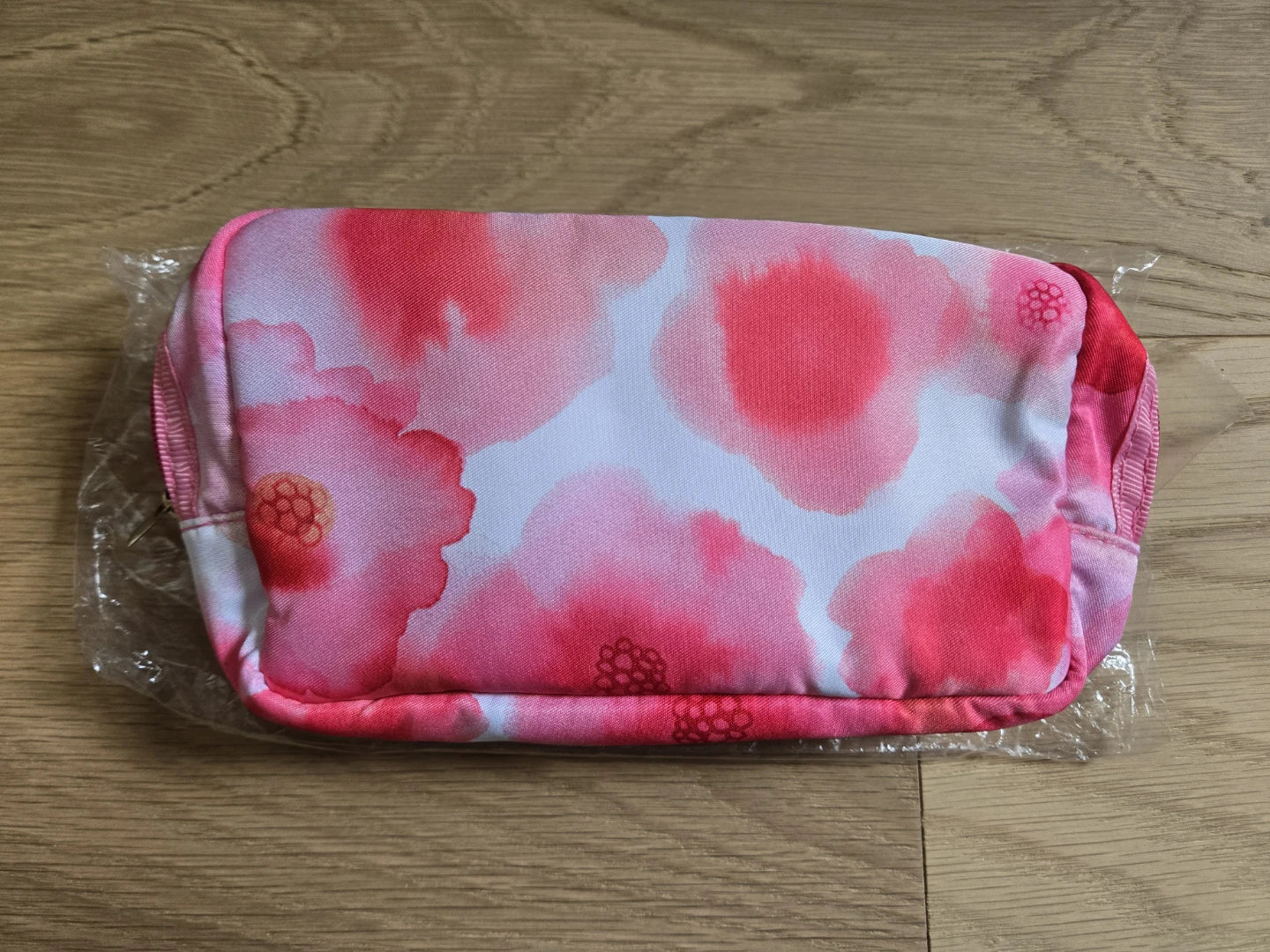Pink Floral Flower Makeup Pouch Cosmetic Bag Pencil Case - photo 3