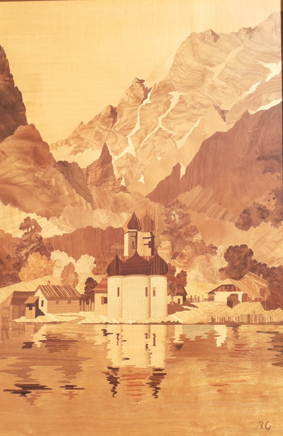 Mid Century Marquetry Art Picture (Buchschmid and Gretaux)