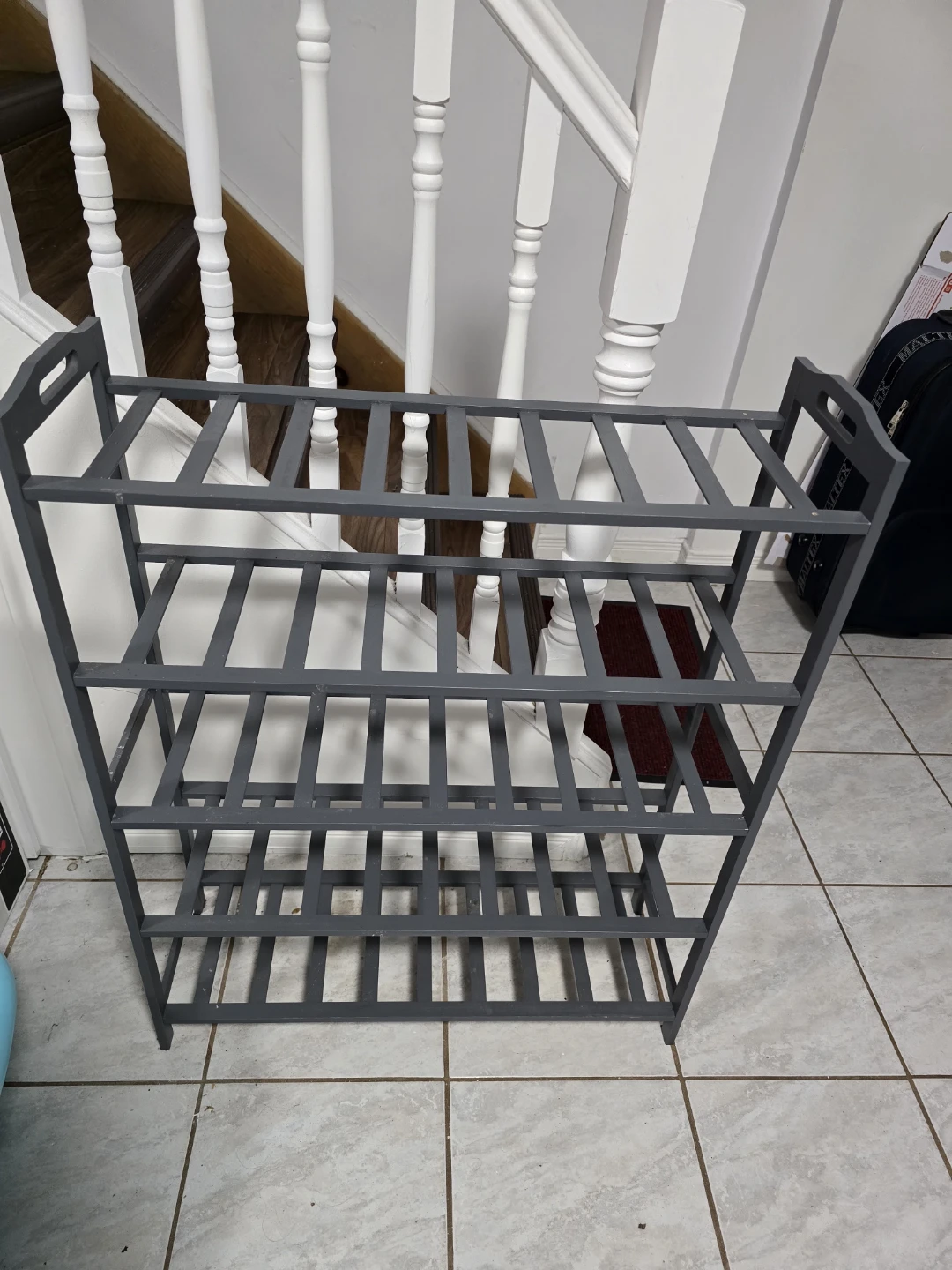 Bamboo Grey 5-Tier Shoe Rack