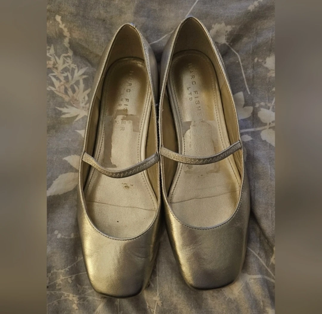 Marc Fisher LTD Gold Ballet Flats