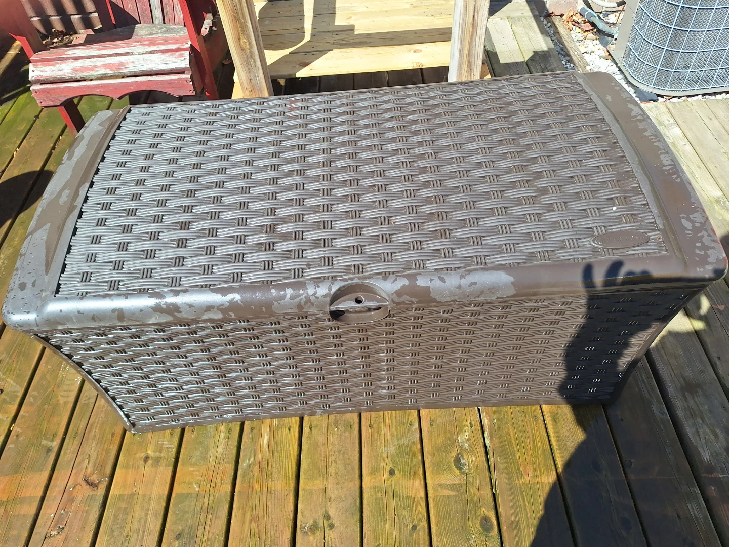 Brown Wicker-Style Storage Deck Box - photo 2