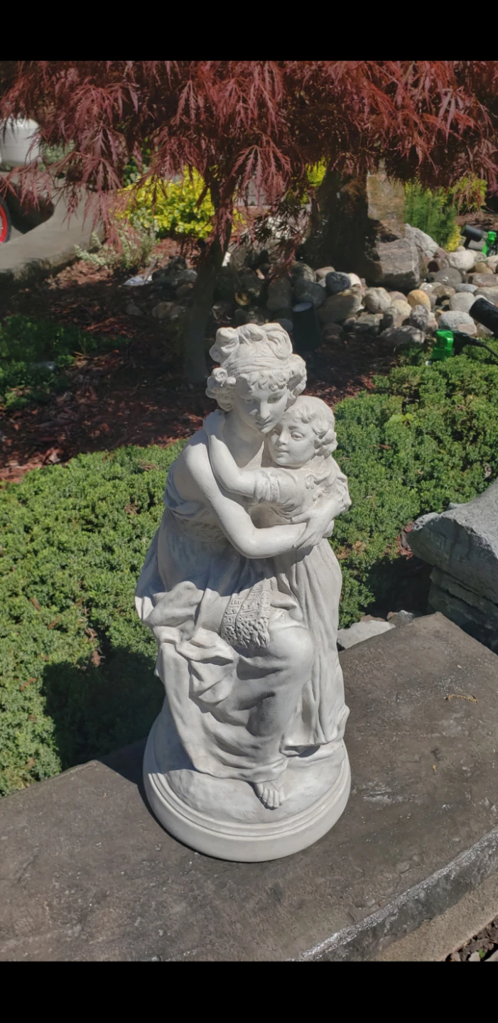 Vintage Mother and Child Garden Statue