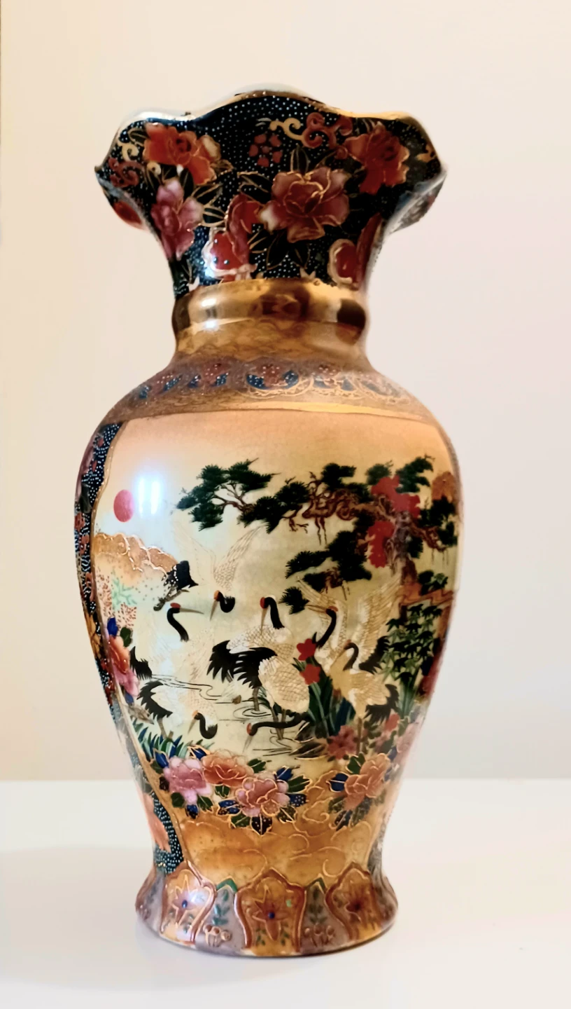 Vtg Moriage Satsuma Hand Painted Vase - photo 4