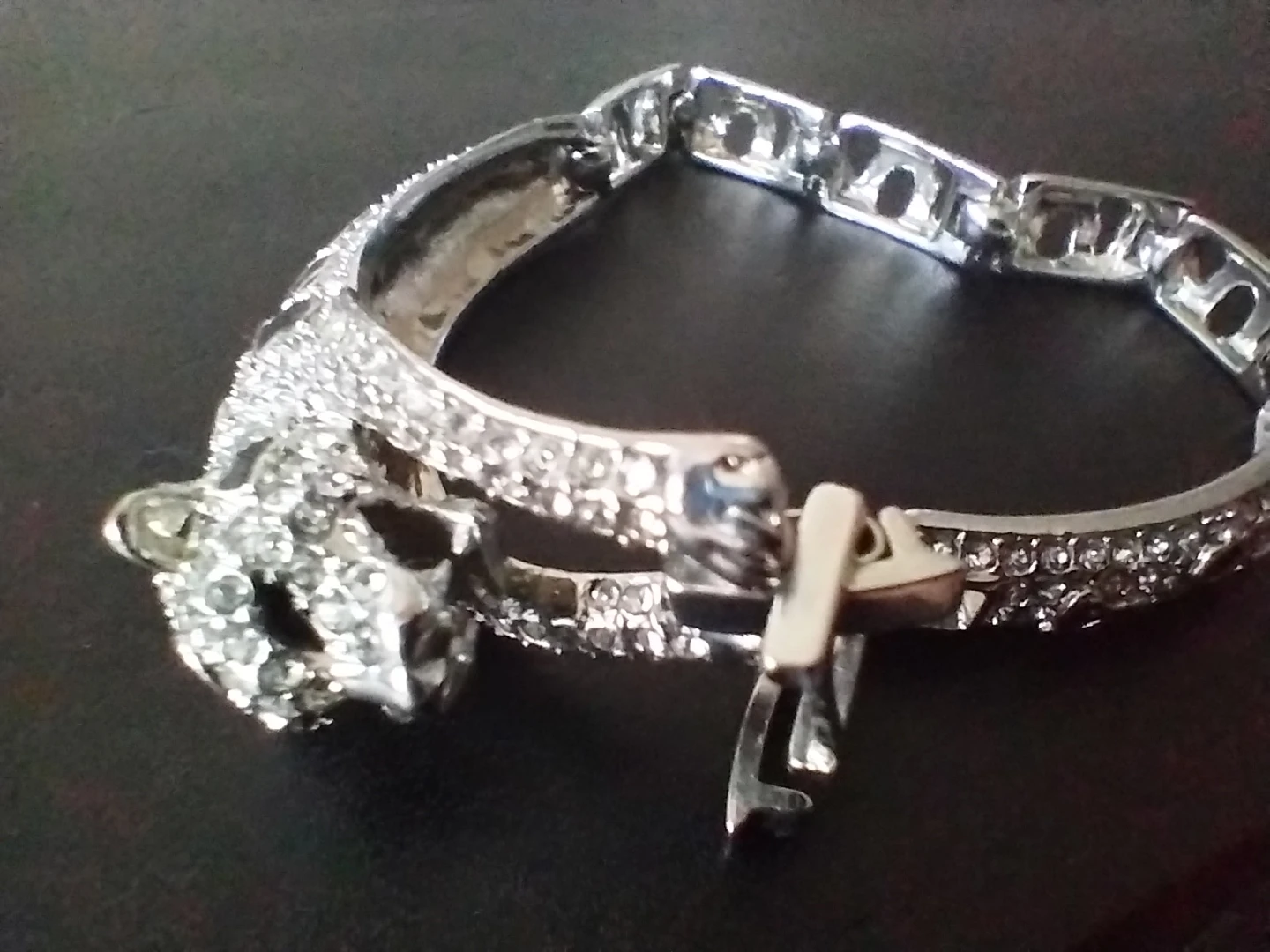 Sparkly Silver Tone Leopard Bracelet - photo 2