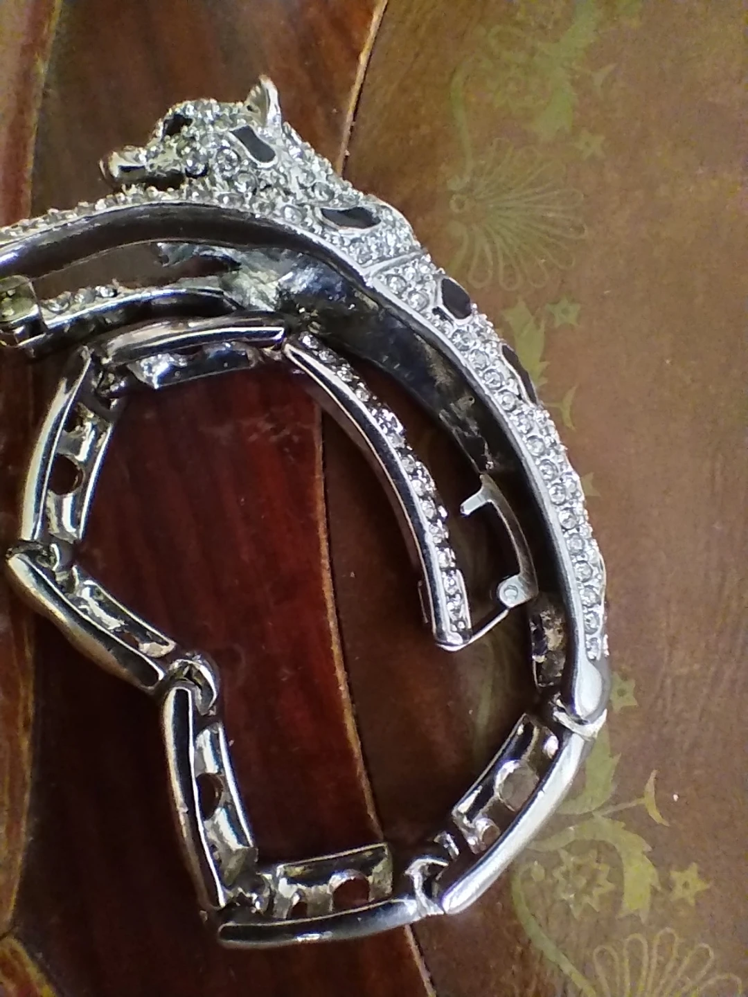 Sparkly Silver Tone Leopard Bracelet - photo 4