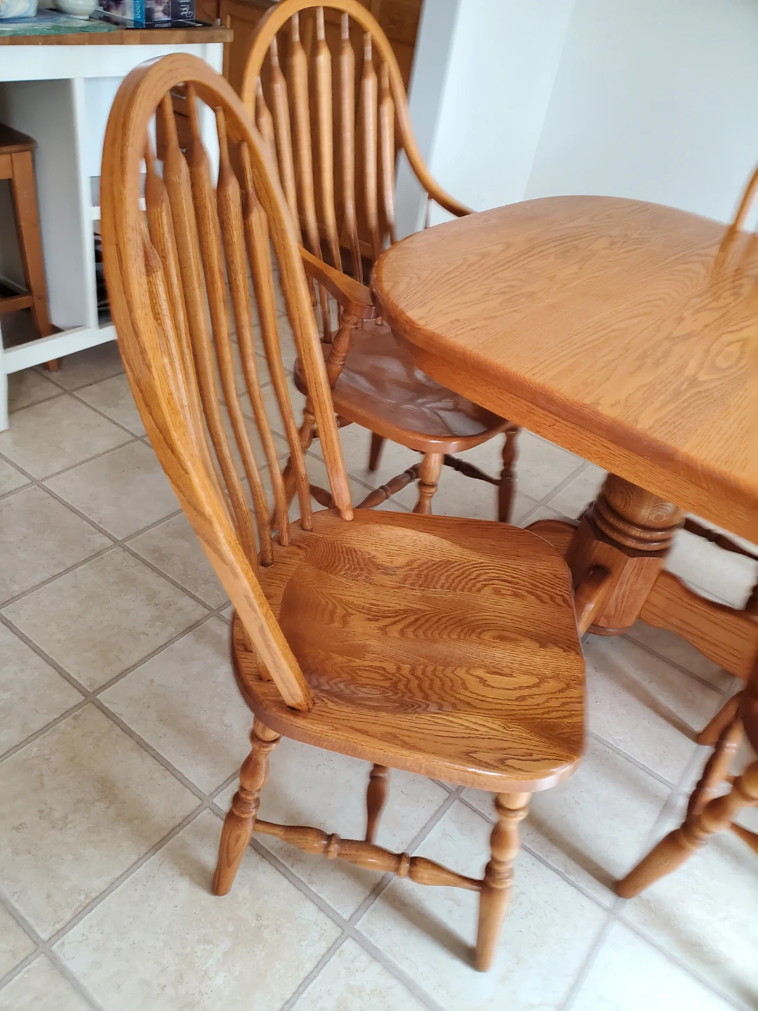 Xtendable Oak Dining Table with 6 Chairs + 3 Xtra leafs - photo 3