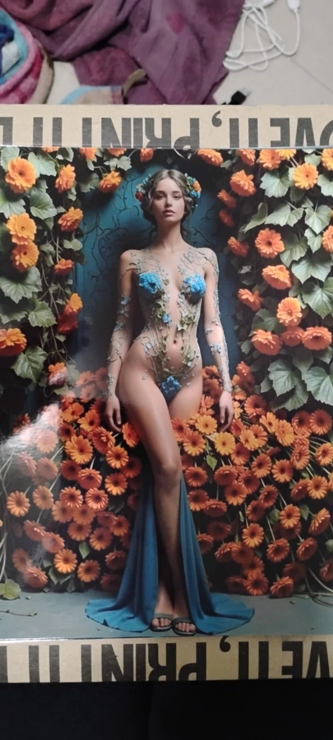 Art Print - Woman with Flowers