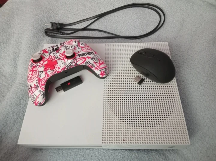 Xbox One S Console with Fortnite Controller and Mouse
